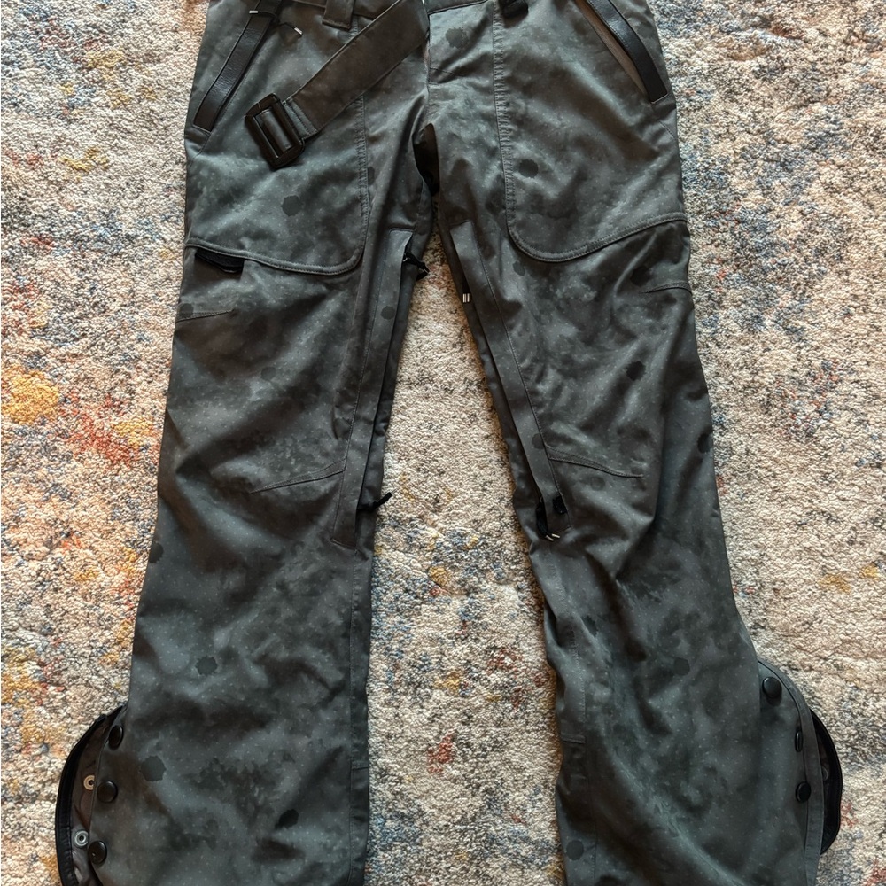 Black Cargo Pants with Flared Leg and Relaxed Fit